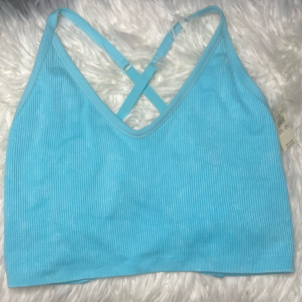 Aerie Women's Blue Ribbed Bralette Sz XL fits 12/14